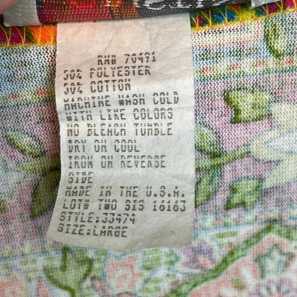 RARE Vintage 1980’s Cristina top with multicolored print - Picture 5 of 11